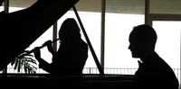 Flute and Piano silhouette