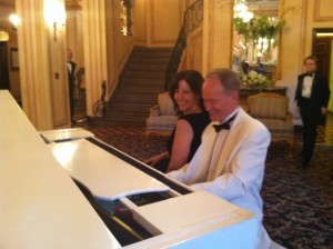 Pianist Eric Zimmermann with Party Host