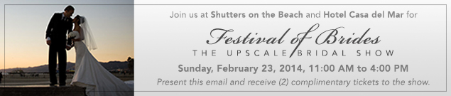 Complimentary Festival of Brides Bridal Show Ticket for 2